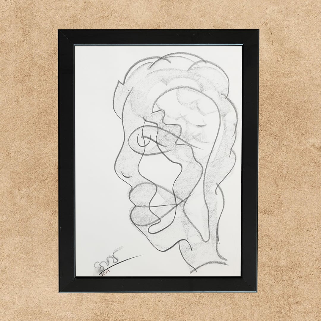 Abstract single-line portrait drawing